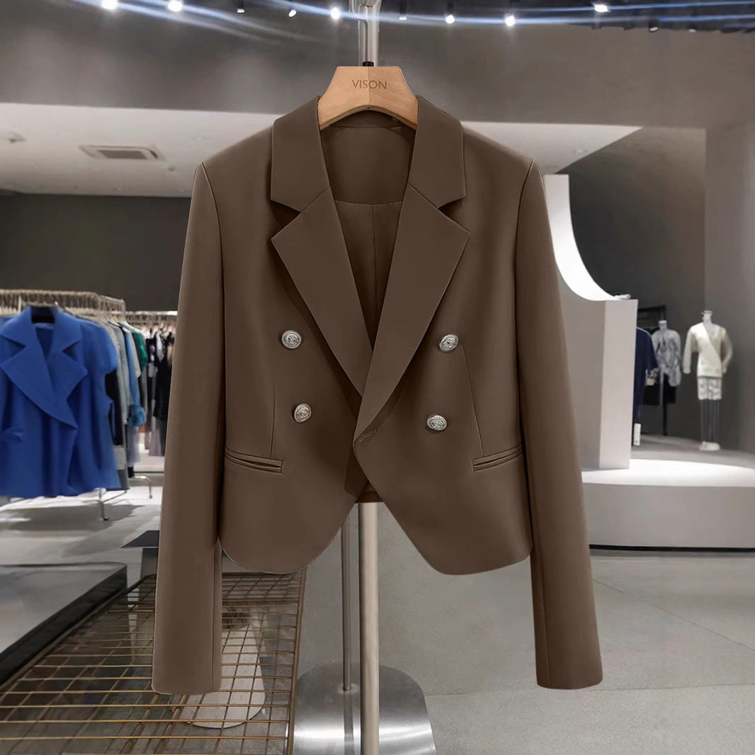 Small Suit Jacket Women's 2025 New Spring and Autumn Casual Korean Style Design Sense Black Small Suit Outside Cross-border
