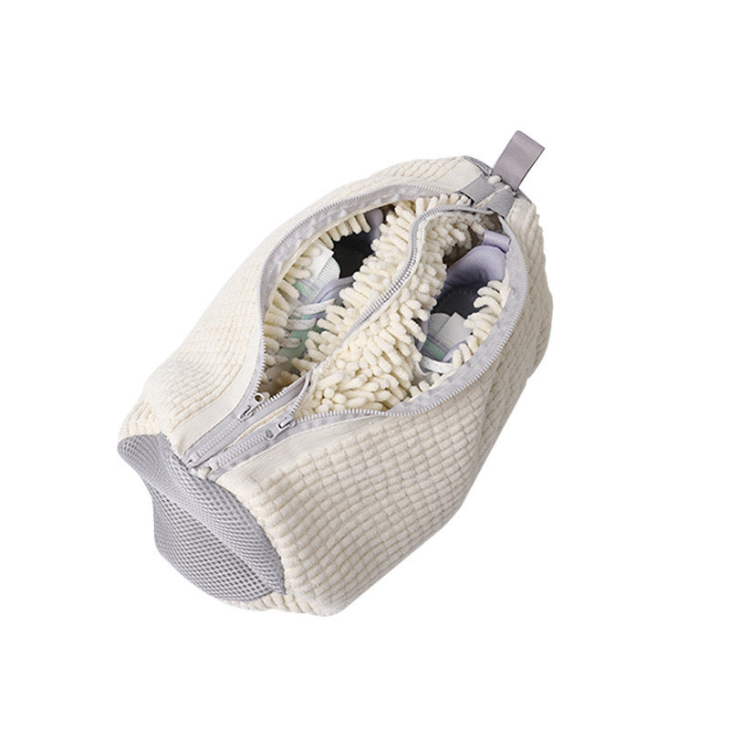 Cross-border New Lazy Double Pull Shoe Washing Bag Washing Machine Shoe Protection Deformation Prevention Washing and Cleaning Artifact Household Soft Wool
