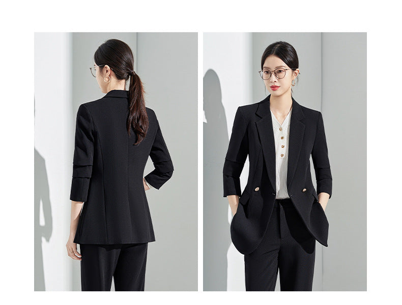 Gray Suit Women's Formal Wear 2025 New Spring & Fall Small High-End Elegant Professional Suit Work Clothes
