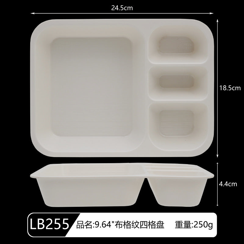 A5 Melamine Imitation Porcelain Side Dish Platter Rectangular Round Cold Dish Cold Separated Multi-Grids Dish Sauce Divided Dish