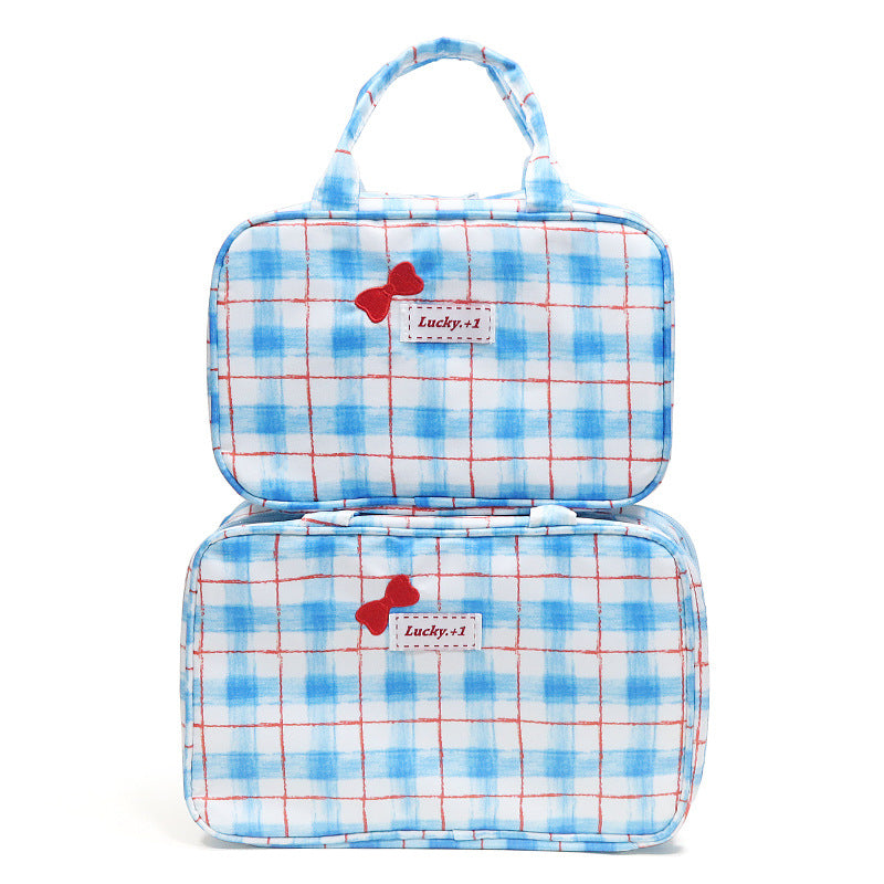 Cross-Border New Style Partitioned Cosmetic Bag, Portable Travel Toiletry Bag with Dry and Wet Separation, Large Capacity Multifunctional Storage Bag
