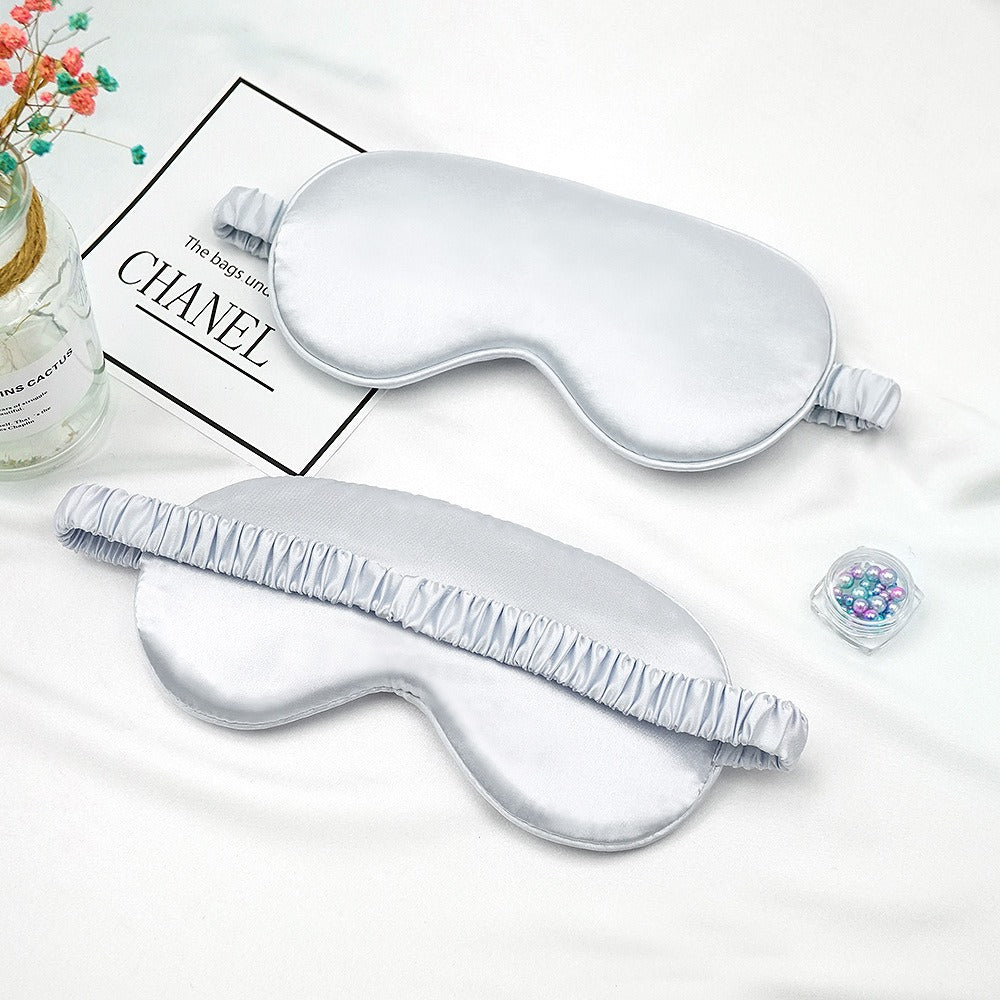 New Double-Sided Imitation Silk Sleep Mask with Light-Blocking and Adjustable Elastic Buckle, Travel-Friendly, Solid Color, Breathable, Beauty and Eye Protection