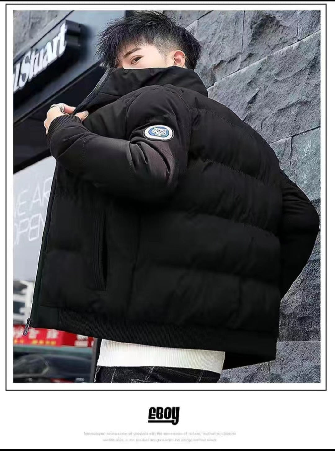 Winter Men's Stand-Up Collar Cotton Outwear, Thickeneded Warm Cotton Outwear, Korean Style Casual Cotton Outwear, Cross-Border Hot Sale Spot Batch
