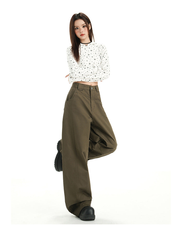 Raccoon House # Wizard of oz 2025 Early Autumn New Fashion High-Waisted Casual Versatile Cargo Pants Women's Casual Jeans