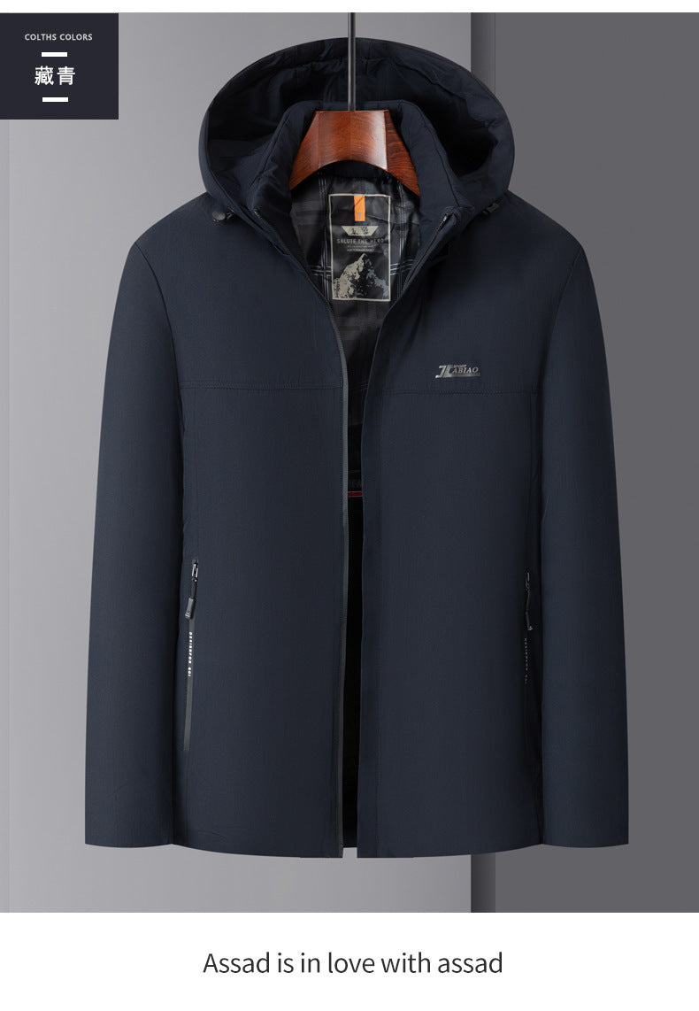 Autumn and Winter fleece-lined Thickened Cotton-padded Clothes Men's Cotton-padded Jacket Youth Warm regular All-match Fashionable Solid Color Quality