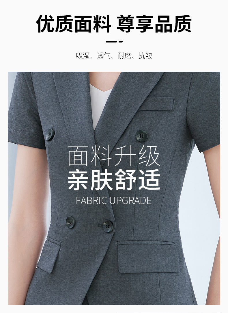 High-End Short-Sleeved Suit for Women 2025 Summer New Style Professional Wear Hotel Manager Bank Work Clothes