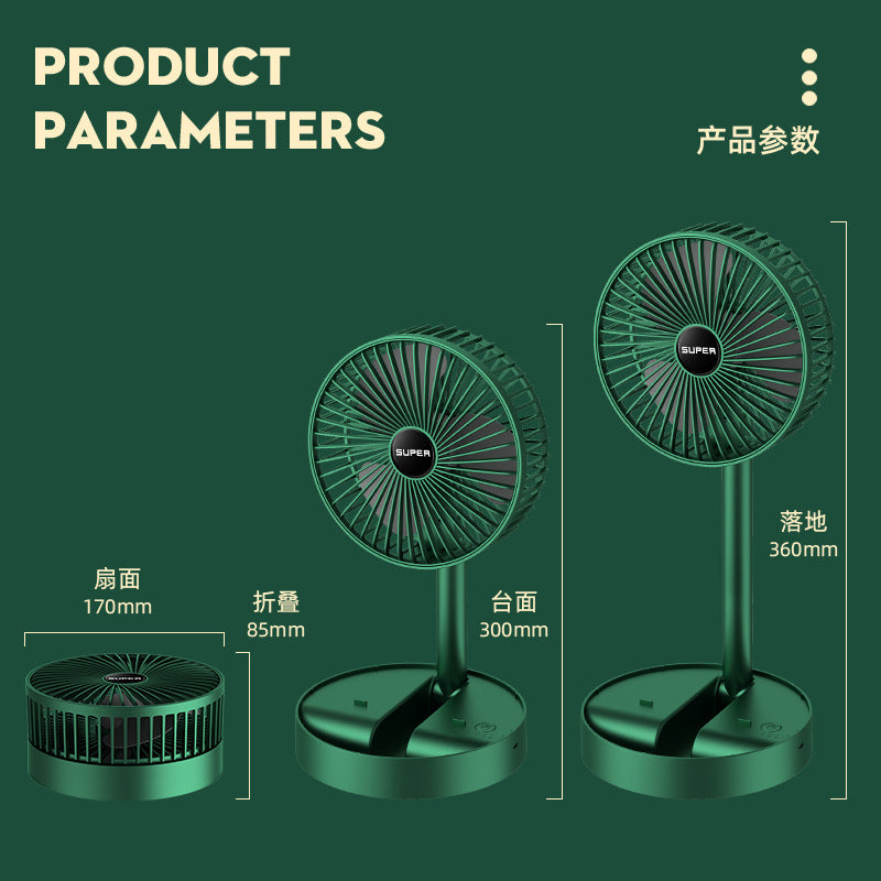 Portable USB Retractable Fan Mini Fan Folding Desktop Student Office Desktop Fan Cross-Border Wholesale
