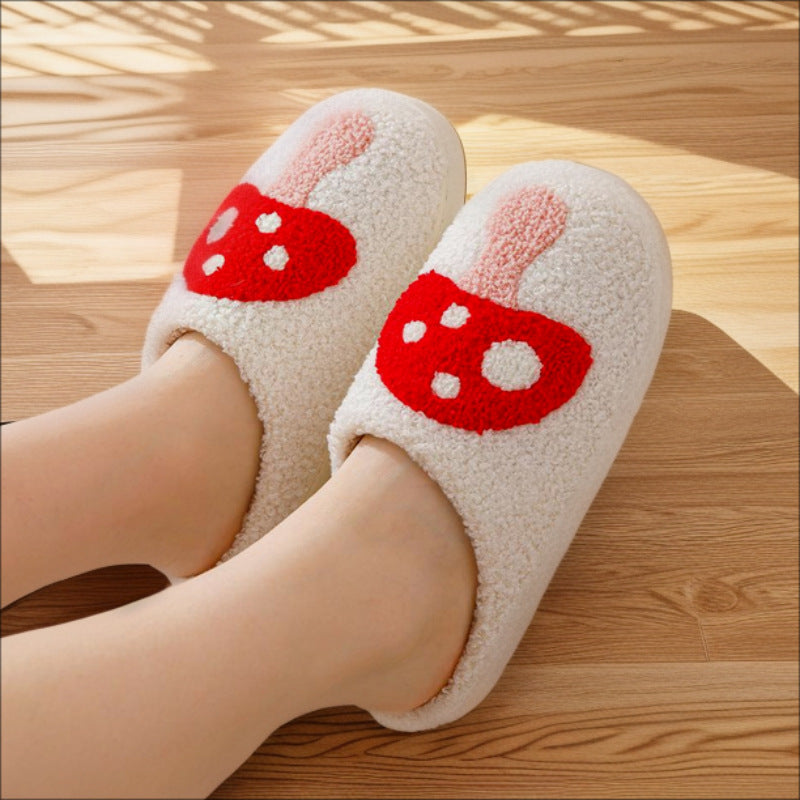 Cross-Border Cotton Slippers for Autumn and Winter, Warm and Non-Slip Tpr Indoor Slippers for Men and Women, Couple Style, Cute Cartoon Design