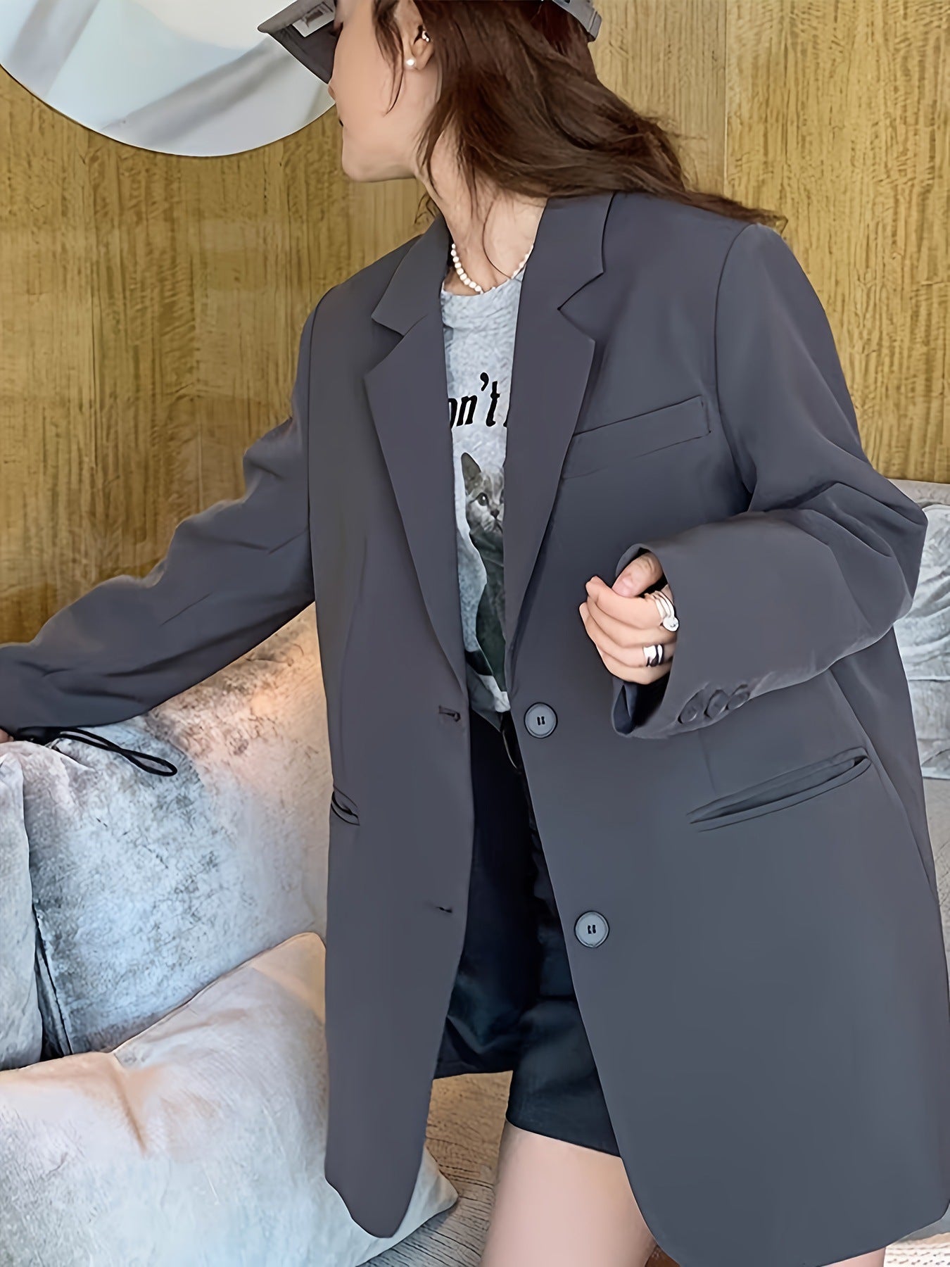 Gray Suit Jacket for Women Spring & Fall 2025 New Spring High-End Casual Small Korean Style Design Suit