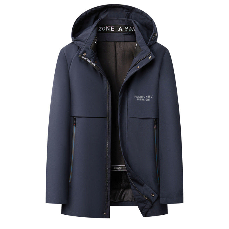 2024 Winter Nidao Men's Fur Middle-aged and Elderly Rex Rabbit Coat Cotton-padded Jacket Dad Cotton-padded Jacket Down Pike