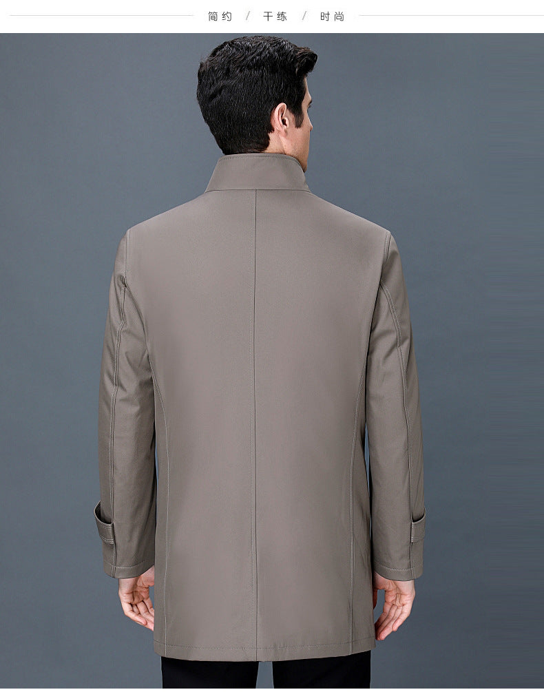 2024 Winter High-grade Windbreaker Men's Middle-aged and Elderly Men's Casual Dad's Winter Clothes Thickened Inner Jacket