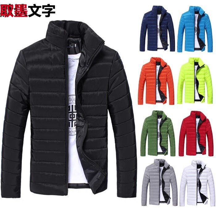 2024 cotton-padded coat men's winter short hooded cotton-padded jacket men's bread clothing loose casual coat men's thin cotton-padded jacket