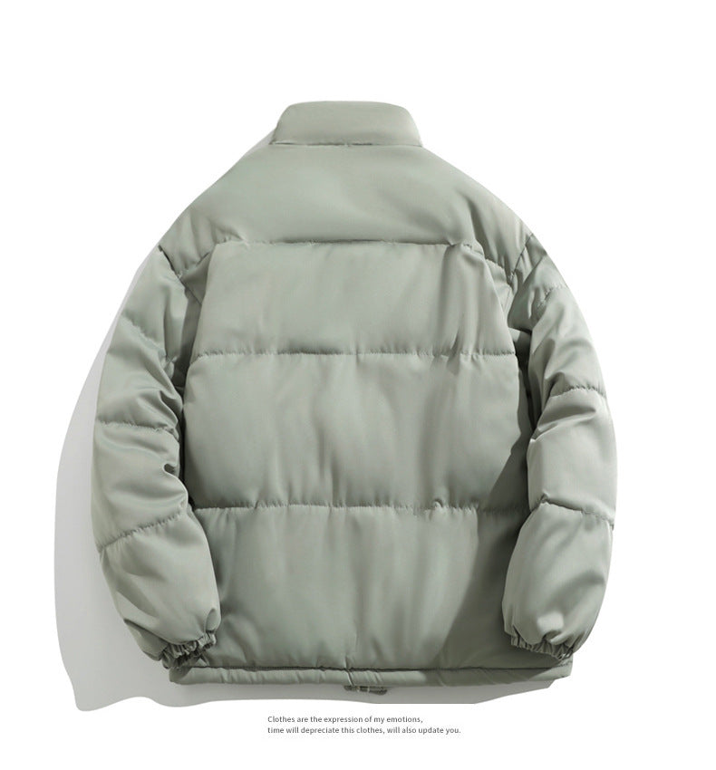 Cross-border Winter New Men's Loose Collar fleece-lined Cotton-padded Clothes Korean Style Youth Fashion Trendy Casual Cotton-padded Jacket