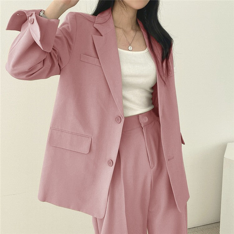 Suit Jacket High Sense Women's Spring and Autumn Design Sense Thin Niche Professional suit Temperament Slim-fit Small Suit Two-piece Set