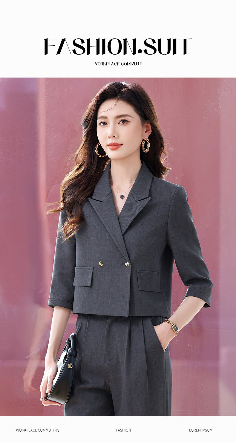 High-End Age-Reducing Business Attire, Petite Suit, Stylish, Casual, Slimming and Taller, Short Suit and Pants
