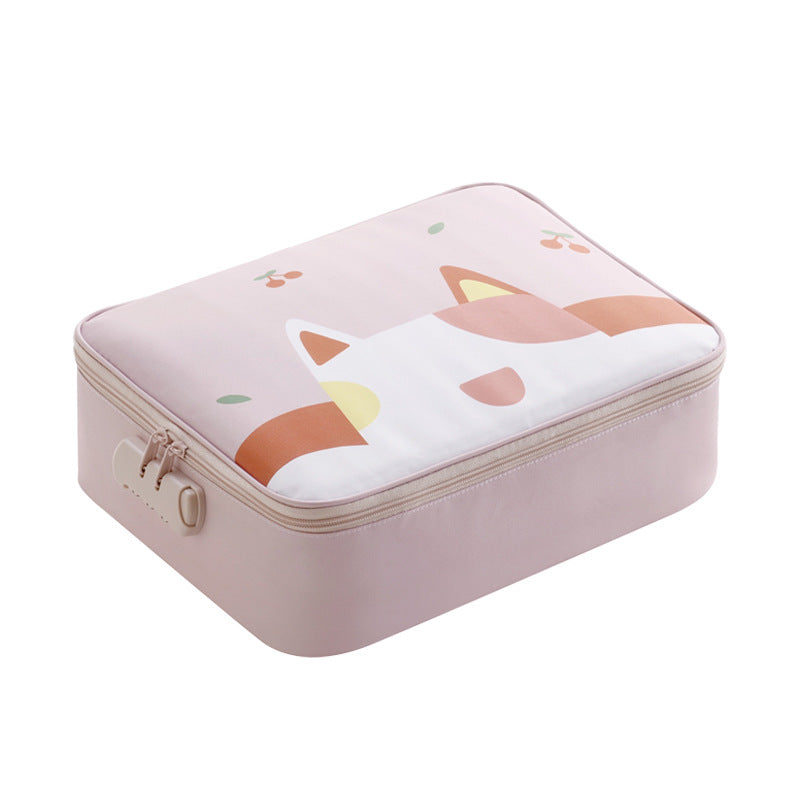 Three-layer Locked Certificate Storage Bag Waterproof Large Capacity Multi-functional Business Travel Briefcase