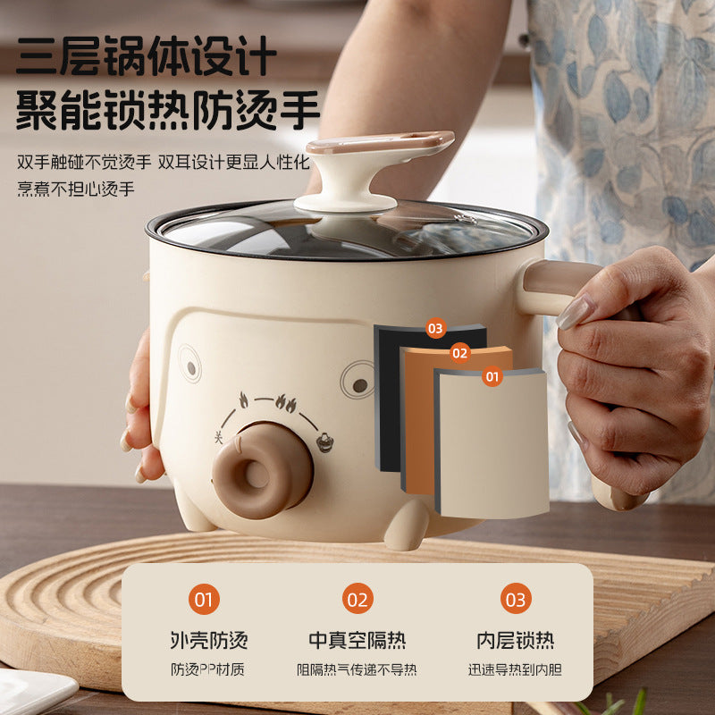 Electric Cooking Pot, Multifunctional Dormitory Small Electric Pot, Electric Hot Pot, Non-Stick Electric Steaming Pot, Noodle Cooking Pot, Electric Hot Pot, European and British Regulations