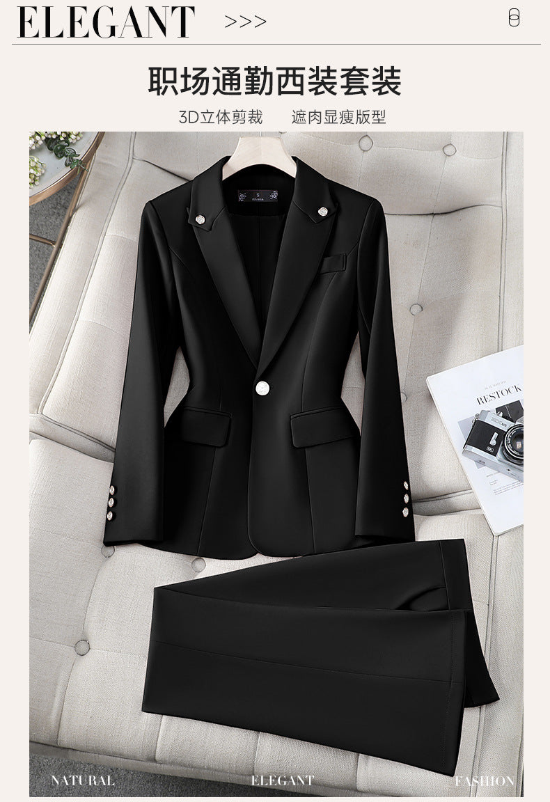 Cross-Border Women's Suit Set, New Autumn Style for College Students, Interview Formal Wear, Elegant Goddess Style Casual Blazer