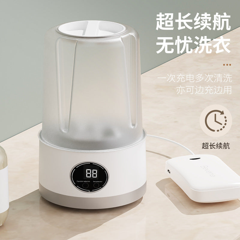 Small Mini Washing Machine Household Fully Automatic Small Washing Machine Washing Socks Mask Desktop Rechargeable Washing Machine