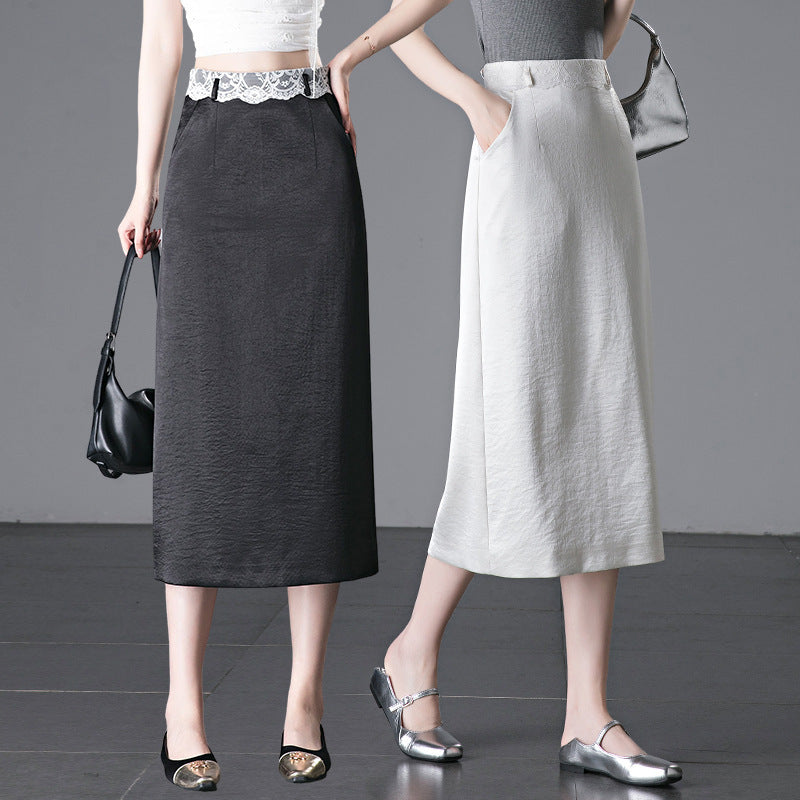 White High-Waisted Suit Skirt for Women 2025 Spring & Fall New High-Waisted Versatile Casual Fashion Straight Hip-Hugging Skirt