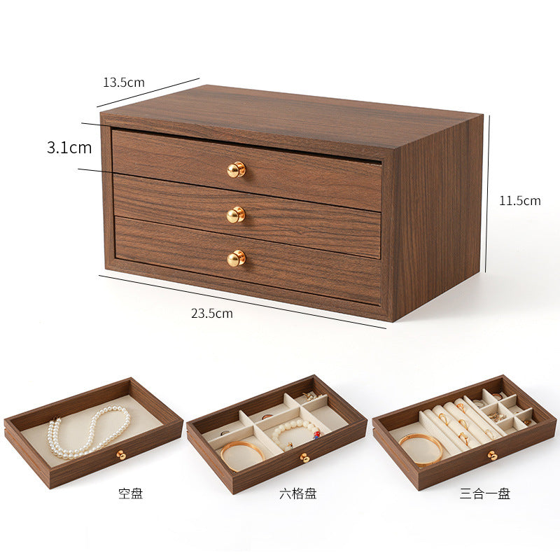 Jewelry Box Storage Box Desktop Anti-Oxidation Earrings Necklace Ring Hairpin Display Stand High-End Hand Jewelry Box