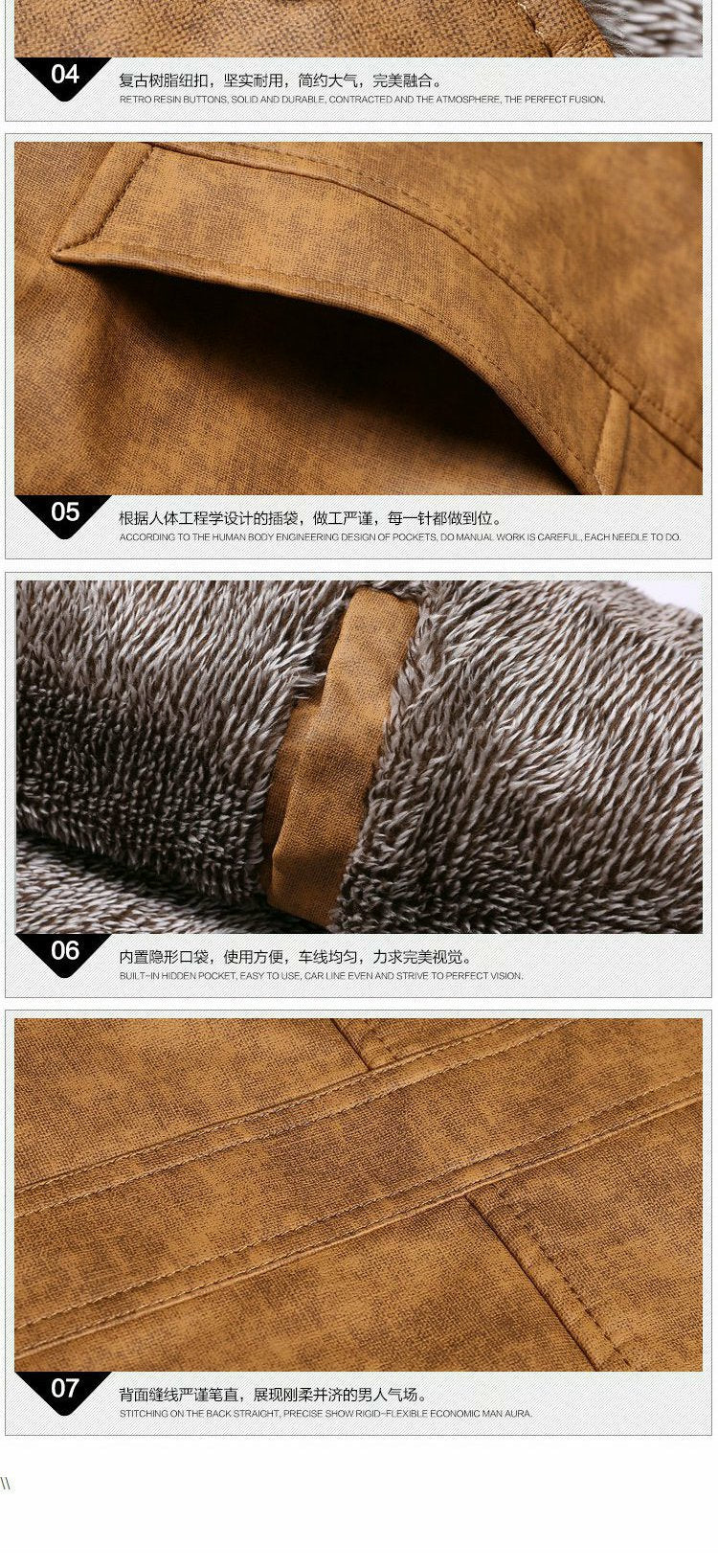 Cross-border Amazon men's clothing factory in stock Winter new men's stand collar PU fur integrated warm jacket