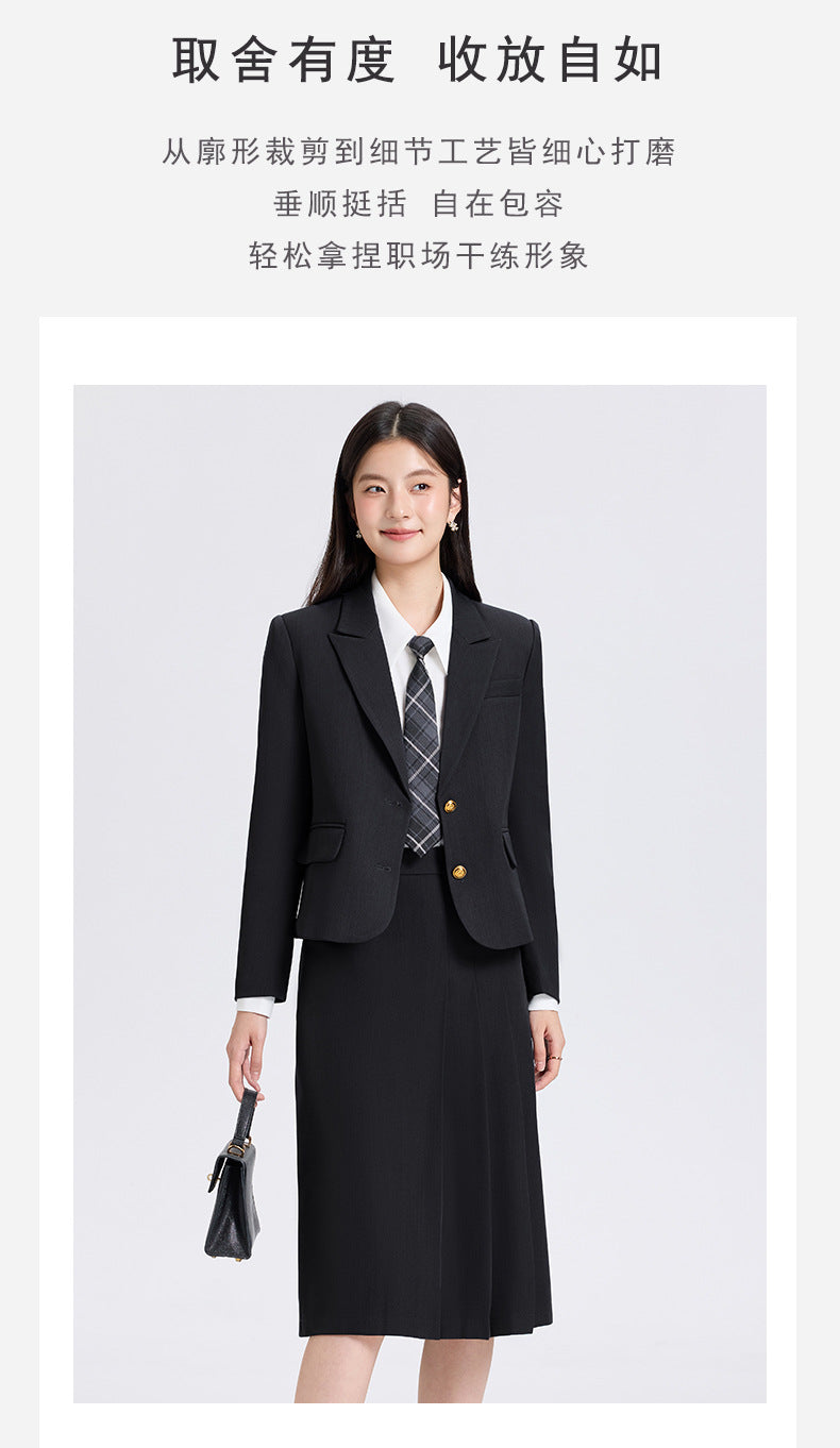 Cross-Border Gray Blazer for Women, New Spring and Autumn Professional Formal Suit, Short Blazer for College Students, High-End Feel