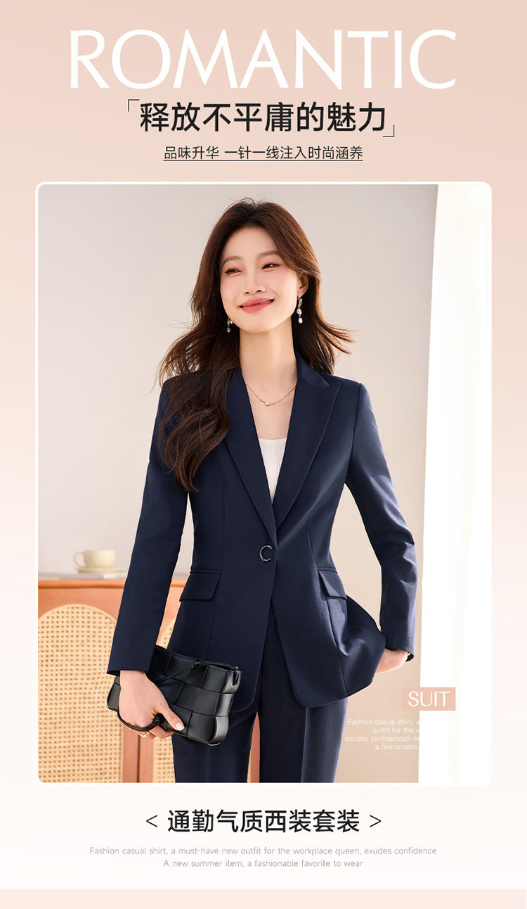 Suit suit Women's Spring and Autumn Business Dress Front Desk Reception Work Clothes Suit Interview Suit Sales Department Property Tooling