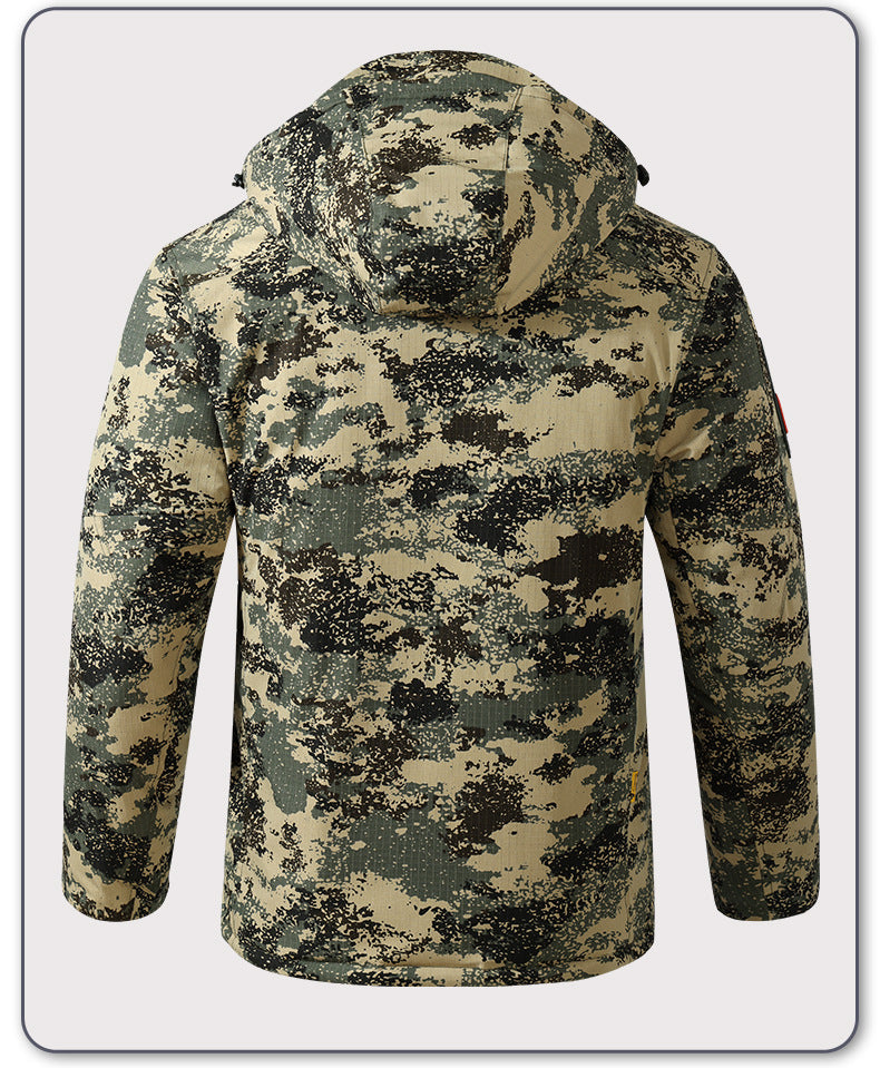 Upgraded Graphene Camouflage Cotton Coat, Thickeneded Cold-Proof and Waterproof Cotton Coat, Anti-Scratch and Wear-Resistant Cotton Jacket, Cold Storage Warm Cotton Coat