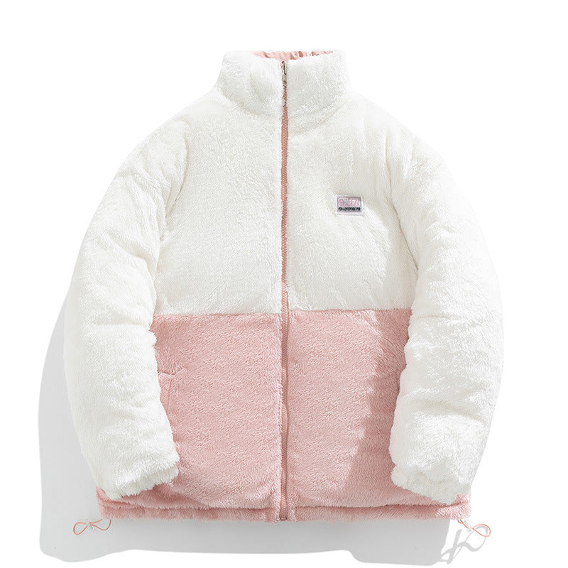 Men's Winter New Cotton Coat with Lamb Fleece, Thickened Couple's Stand Collar Casual Trendy Cotton Jacket Manufacturer