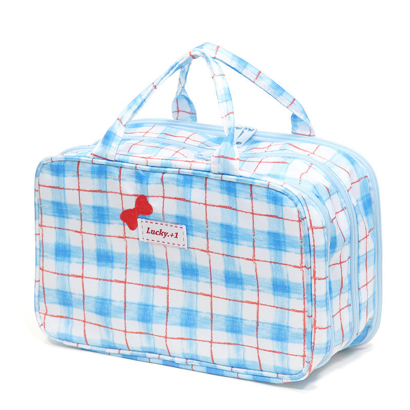 Cross-Border New Style Partitioned Cosmetic Bag, Portable Travel Toiletry Bag with Dry and Wet Separation, Large Capacity Multifunctional Storage Bag