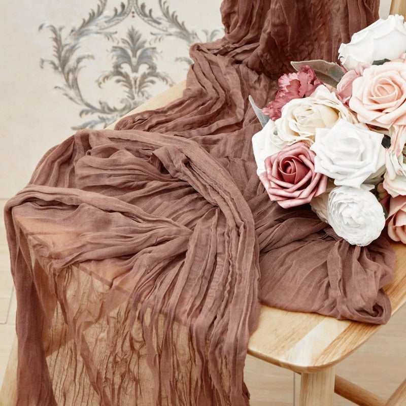Bali Crepe Table Flag Foreign Trade Western Tablecloth Light Luxury High-End Wedding Party Decoration Pleated Table Flag Wholesale