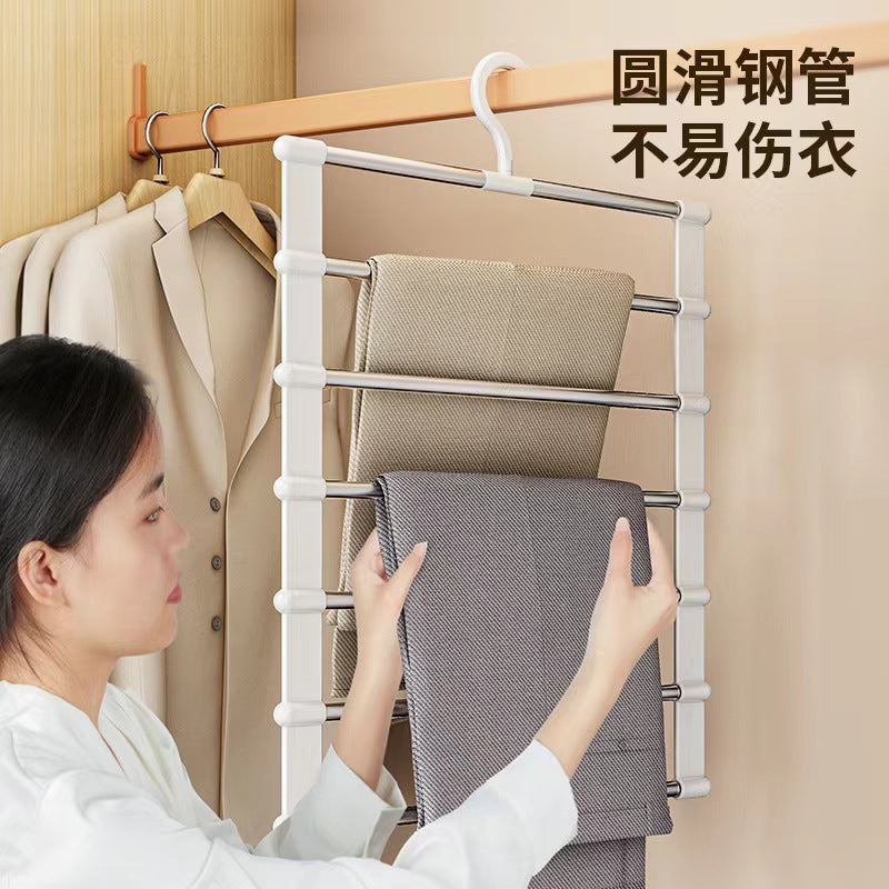 Multi-Layer Multifunctional Household Pants Rack, Non-Slip Seamless Pants Hanger, Special Folding Storage Organizer