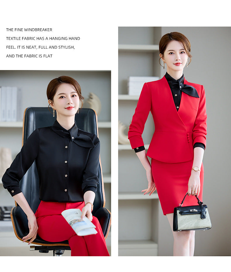 Cross-Border Professional Attire Goddess Style Long-Sleeved Beauty Salon Front Desk Fashion Hotel Manager Sales Department Jewelry Store Work Clothes