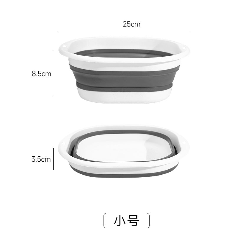 Folding Washbasin Bait Tray Fishing Gear Plastic Large Basin Square Basin Thickened Plastic Washbasin for Student Dormitory Use