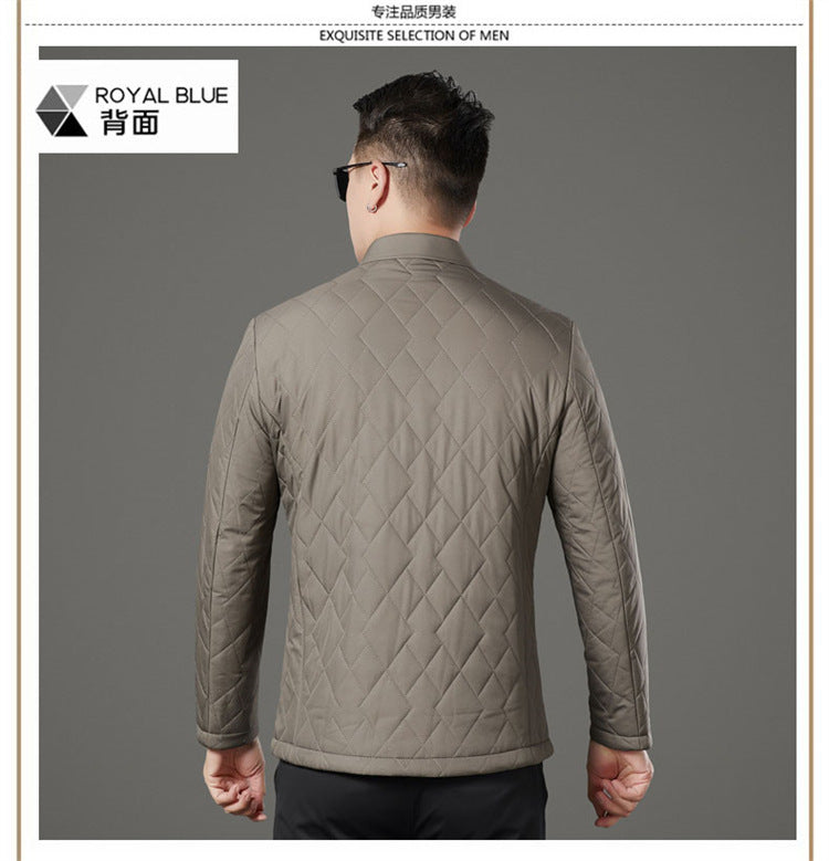 24 Winter Men's Cotton Jacket for Young and Middle-Aged, Casual Trendy Warm Silk Cotton Coat, Casual Outerwear for Men