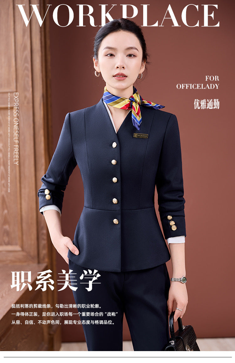 High-End Professional Suit for Women, Autumn Outfit, Stylish and Capable Workwear for Sales Department and Beauty Salon
