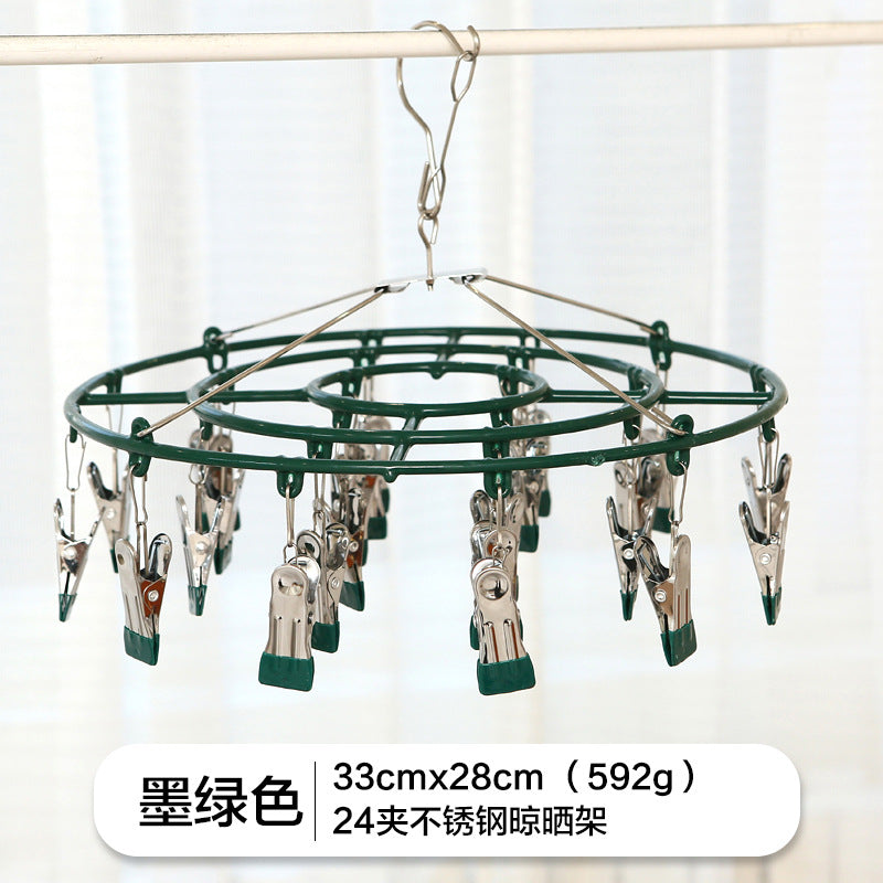Stainless steel drying socks clip drying rack multi-clip household hanging clothes balcony windproof multi-functional drying underwear socks clip