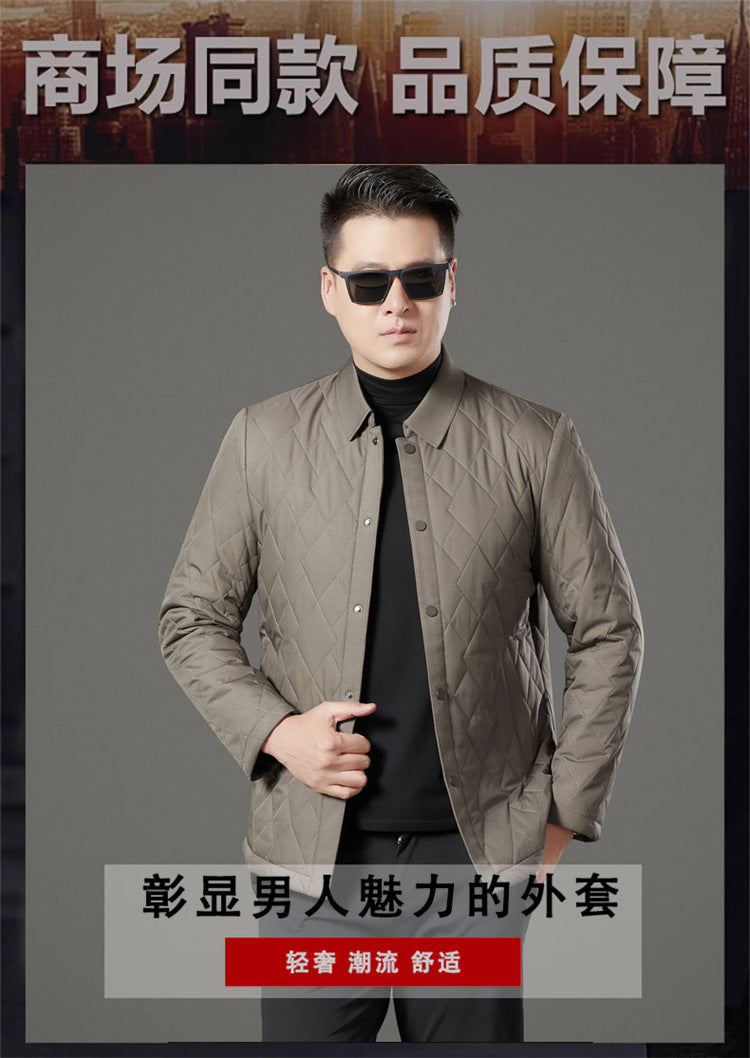 24 Winter Men's Cotton Jacket for Young and Middle-Aged, Casual Trendy Warm Silk Cotton Coat, Casual Outerwear for Men