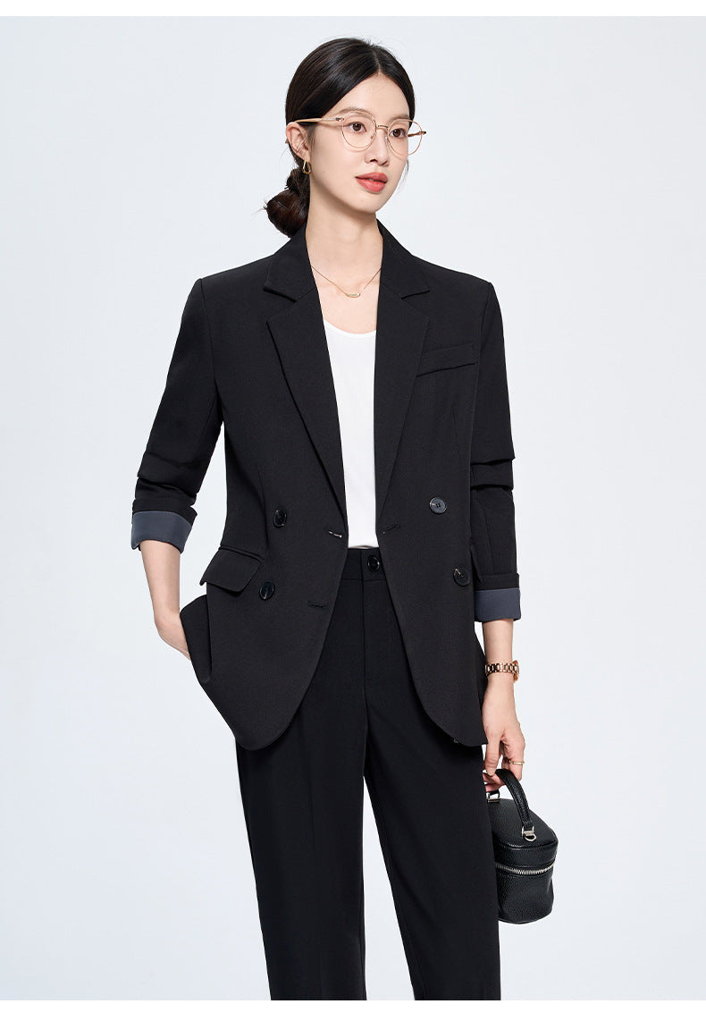 Cross-Border Gray Blazer for Women, New Spring and Autumn Style, Professional Formal Wear, Light Workplace Workwear, High-End Suit Set