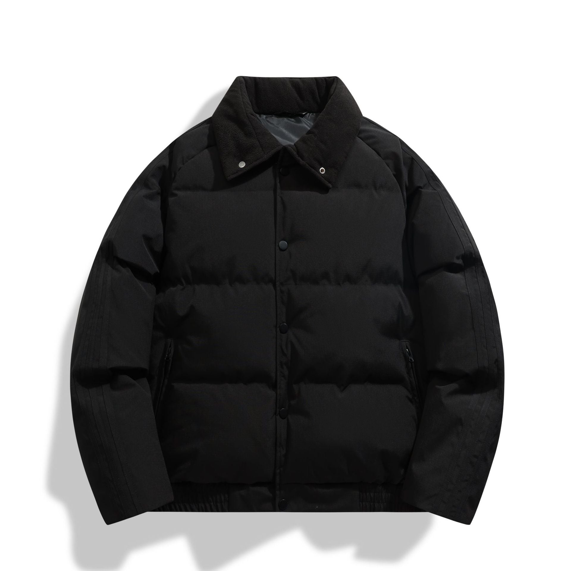 Japanese-Style Lapel Winter Thick Cotton Coat Cross-Border Men's Puffer Jacket College Trend Men's Simple Jacket Fresh Men's Clothing