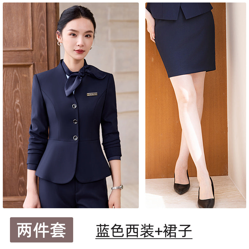 Gray Suit Suit for Women 2025 New Spring & Fall High-End Business Attire Formal Hotel Front Desk Manager Work Clothes