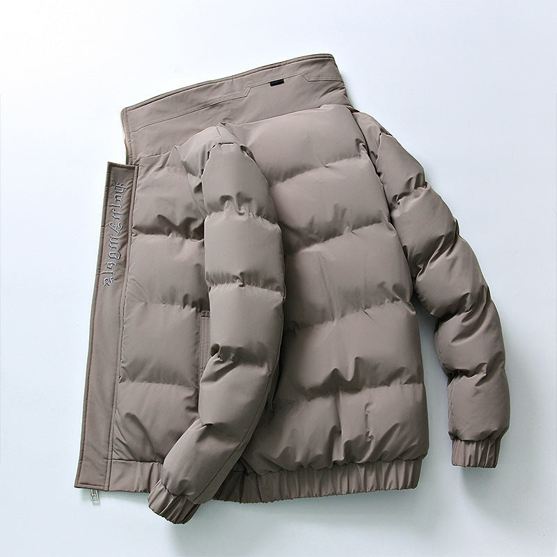 2025 Winter Cotton Jacket for Men, Fashionable and Popular Stand-Up Collar Windproof Cotton Coat, Trendy Korean Style Handsome Short Jacket for Students