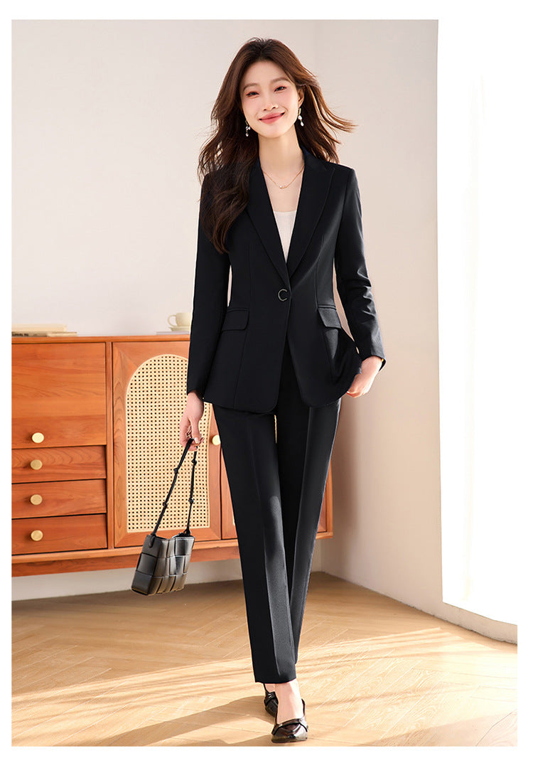 Suit suit Women's Spring and Autumn Business Dress Front Desk Reception Work Clothes Suit Interview Suit Sales Department Property Tooling