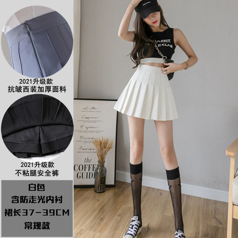 Half-Length Pleated Skirt Spring and Summer 2026 New Style Black Plus Size Autumn and Winter Plaid Korean Style High-Waisted A-Line Short Skirt