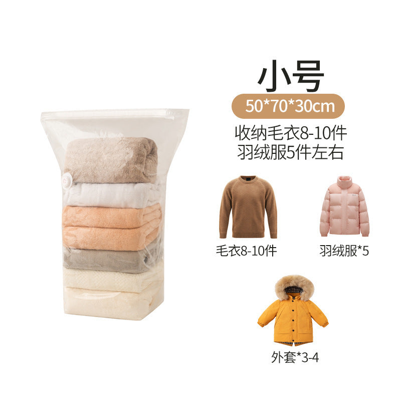 Cross-Border Thickened Vacuum Compression Bags Without Air Extraction, Three-Dimensional Storage Bags for Clothes, Quilts, Duvets, and down Jackets