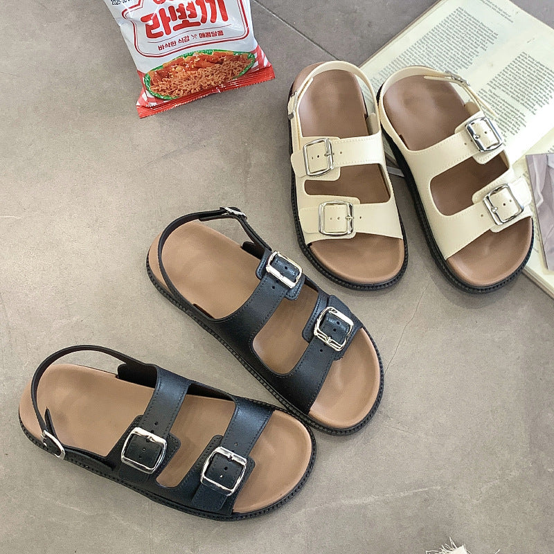 Slippers Women's Summer Rome Flat Beach Sandals Cross-border E-commerce Foreign Trade Rear Strap Fashionable Outwear All-match Sandals and Slippers
