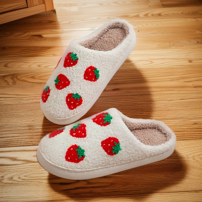 Cross-Border Cotton Slippers for Autumn and Winter, Warm and Non-Slip Tpr Indoor Slippers for Men and Women, Couple Style, Cute Cartoon Design
