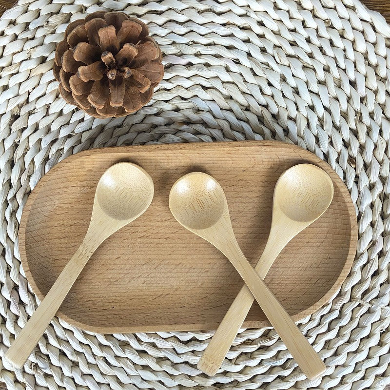 Bamboo Wooden Spoon with High Aesthetic Value, Small Honey Spoon, Jam Spoon, Kitchen Cooking Spoon, Long-Handled Bamboo Spoon, Can Be Engraved with Logo