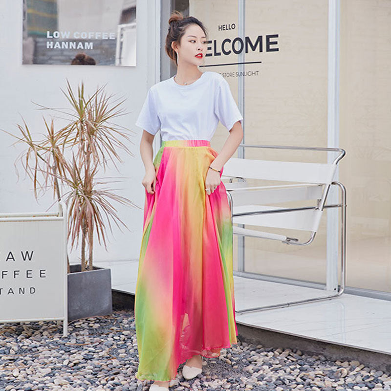 European and American Printed Skirt for Women Amazon 2025 Summer New Casual Seaside Vacation Long Skirt Skirt